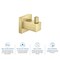 Kibi Cube Bathroom Towel & Robe Hook 3 Count KBA1501BG-3PC - alternate 9